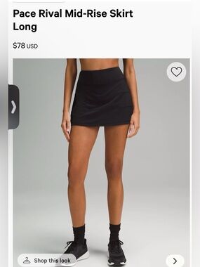Lululemon pace, rival skirt